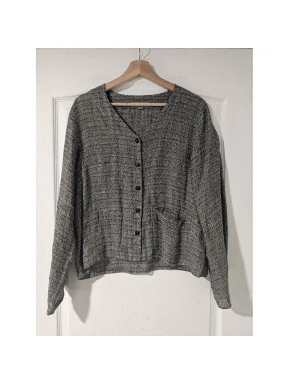 Flax | Jacquard V-Neck Jacket